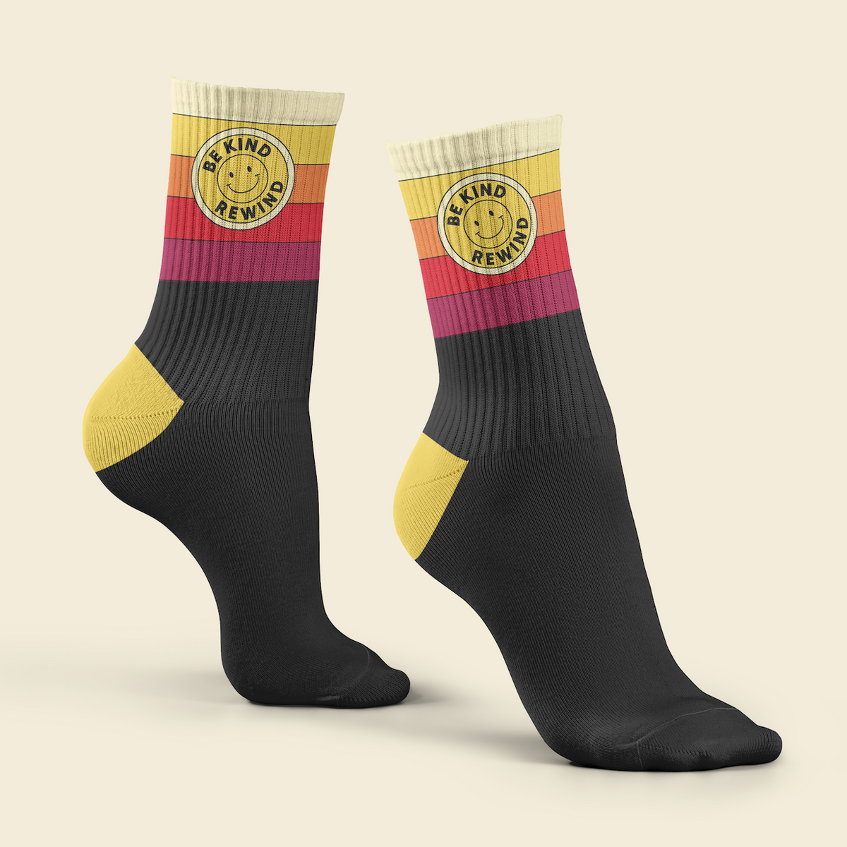 Be Kind Rewind Crew Socks-Fun Club-The Bullish Store