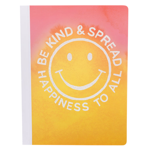 Be Kind & Spread Happiness To All Bullet Journal | 120 Dot Grid Pages | '80s-'90s Smile Motif