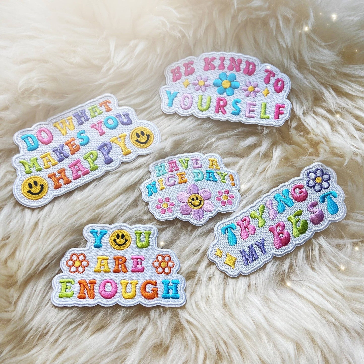 Be Kind to Yourself Positivity Quote Iron On Patches | Embroidered Applique