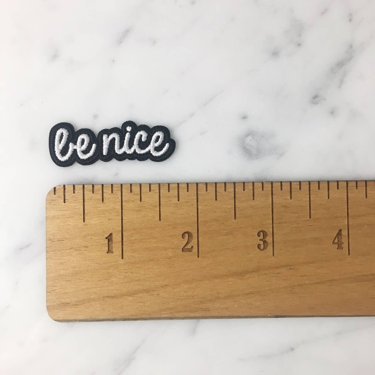 Be Nice Iron On Patch | Embroidered Text Applique