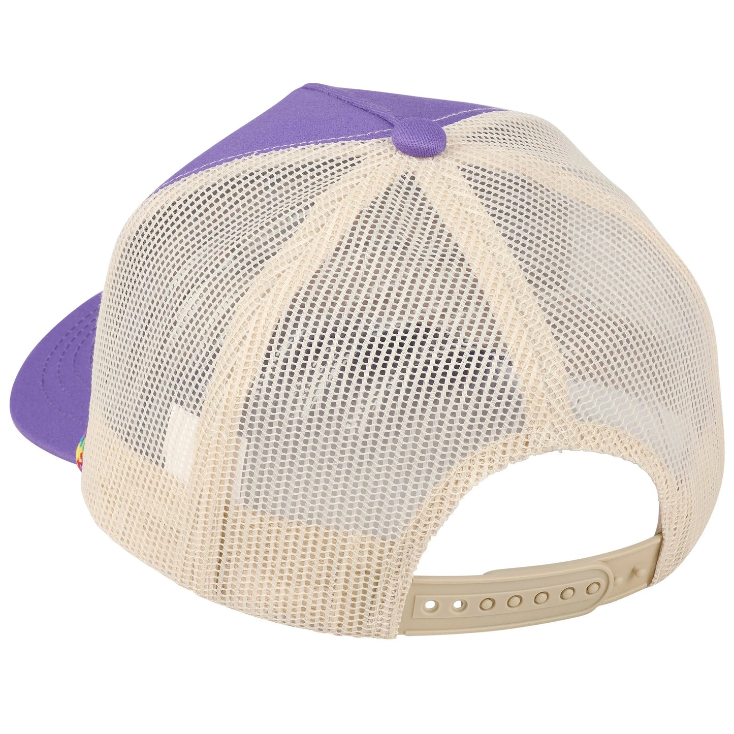 Purple and beige mesh cap 