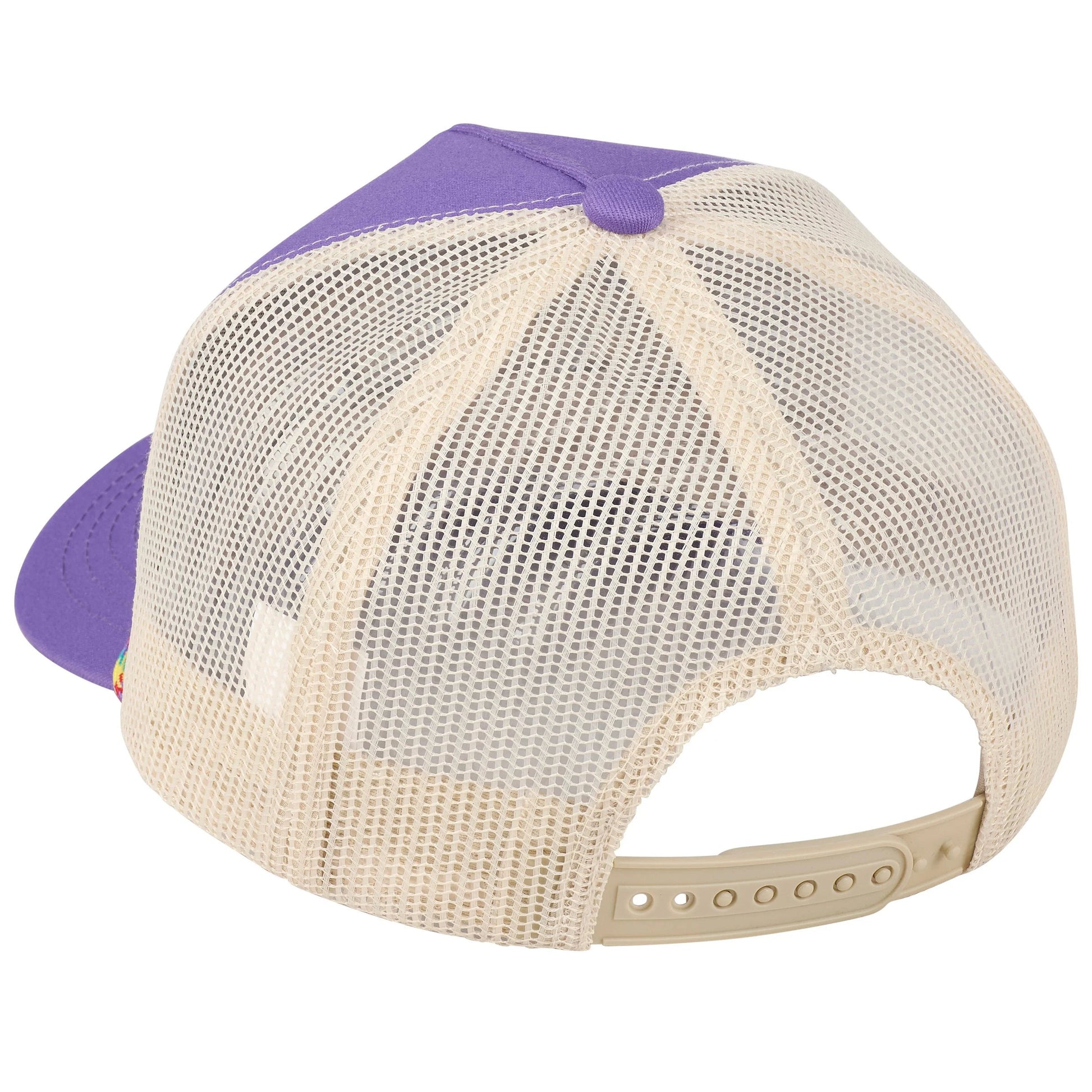 Purple and beige mesh cap 