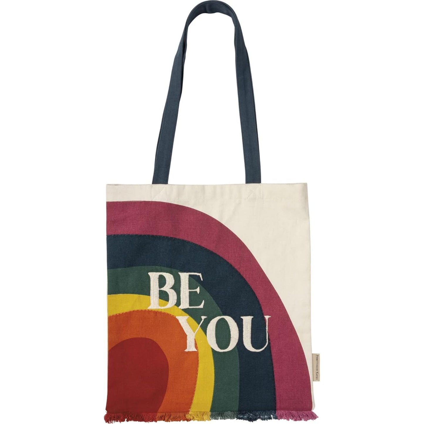 Be You Rainbow Pride Cotton Tote Bag | Embroidered LGBTQ+ Reusable Bag