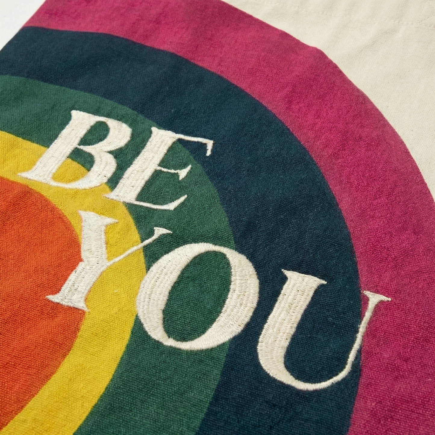 Be You Rainbow Pride Cotton Tote Bag | Embroidered LGBTQ+ Reusable Bag