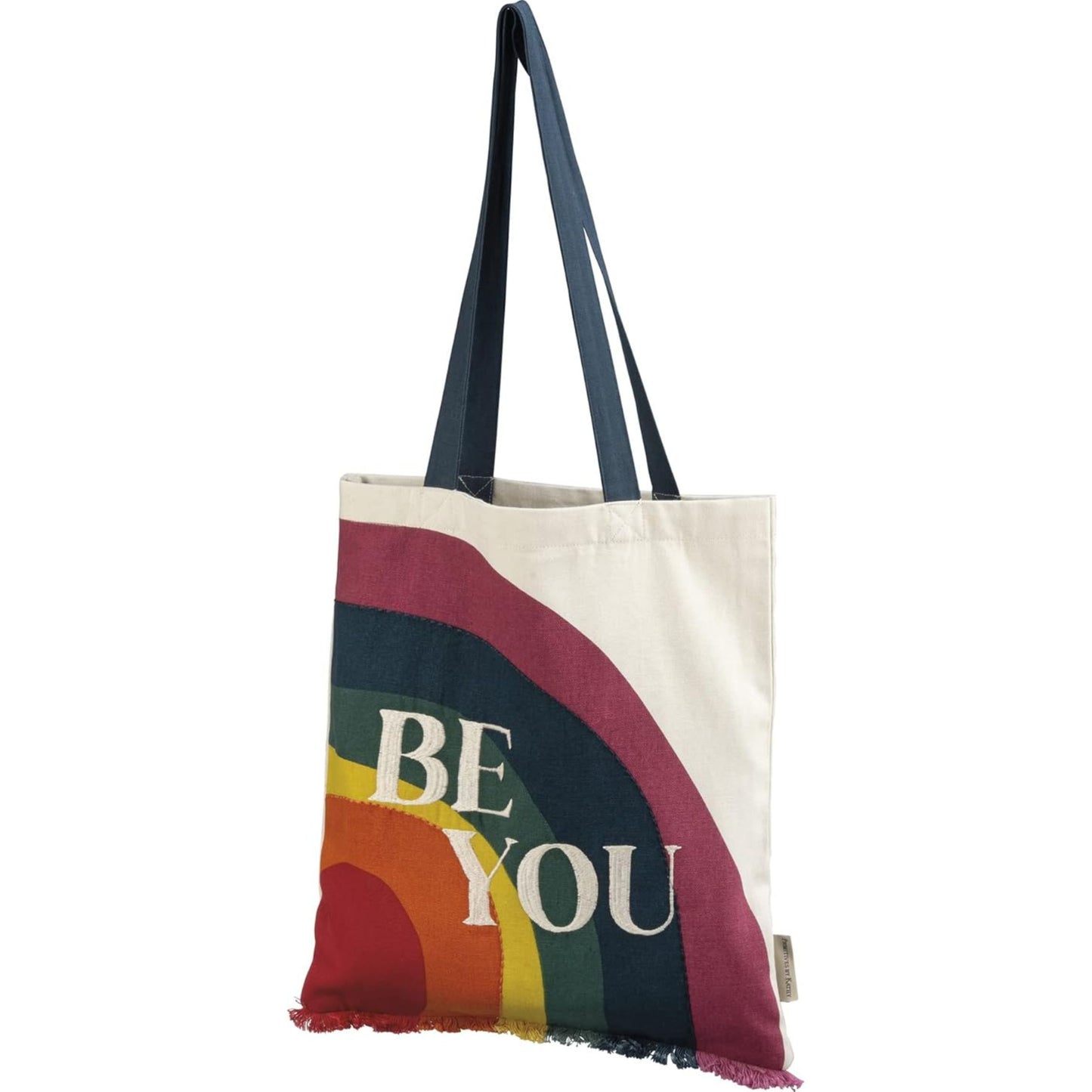 Be You Rainbow Pride Cotton Tote Bag | Embroidered LGBTQ+ Reusable Bag