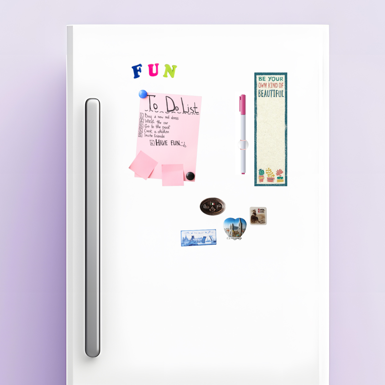 Be Your Own Kind Of Beautiful List Notepad | 9.5" x 2.75" | Holds to Fridge with Strong Magnet