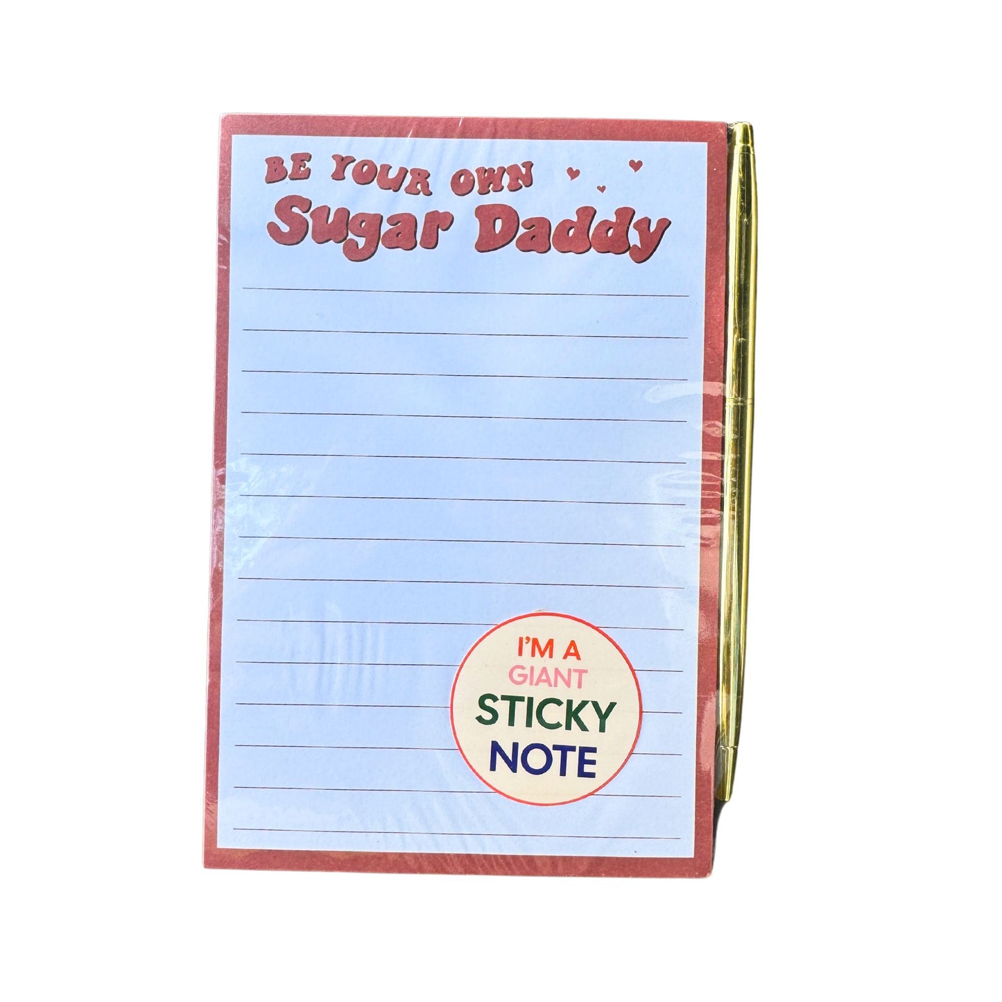 Be Your Own Sugar Daddy Sticky Note and Pen Gift Set | Funny Stationery Gift Set