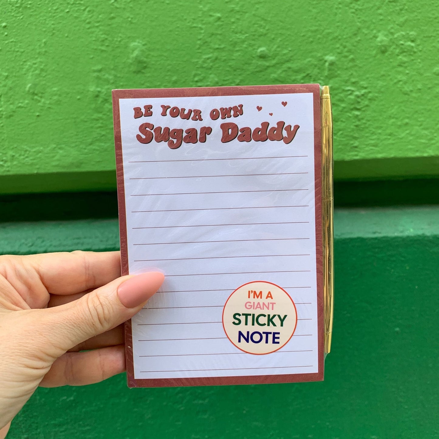 Be Your Own Sugar Daddy Sticky Note and Pen Gift Set | Funny Stationery Gift Set