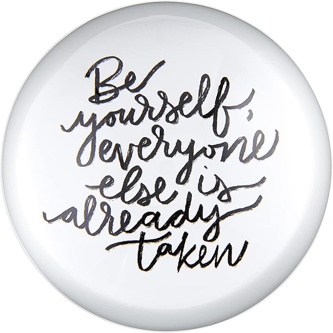 Be Yourself Glass Dome Paperweight | Paper Document Holder | 3"