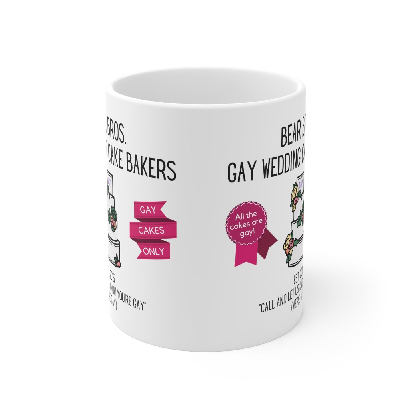 Bear Bros. Gay Wedding Cake Bakers Ceramic Mug 11oz