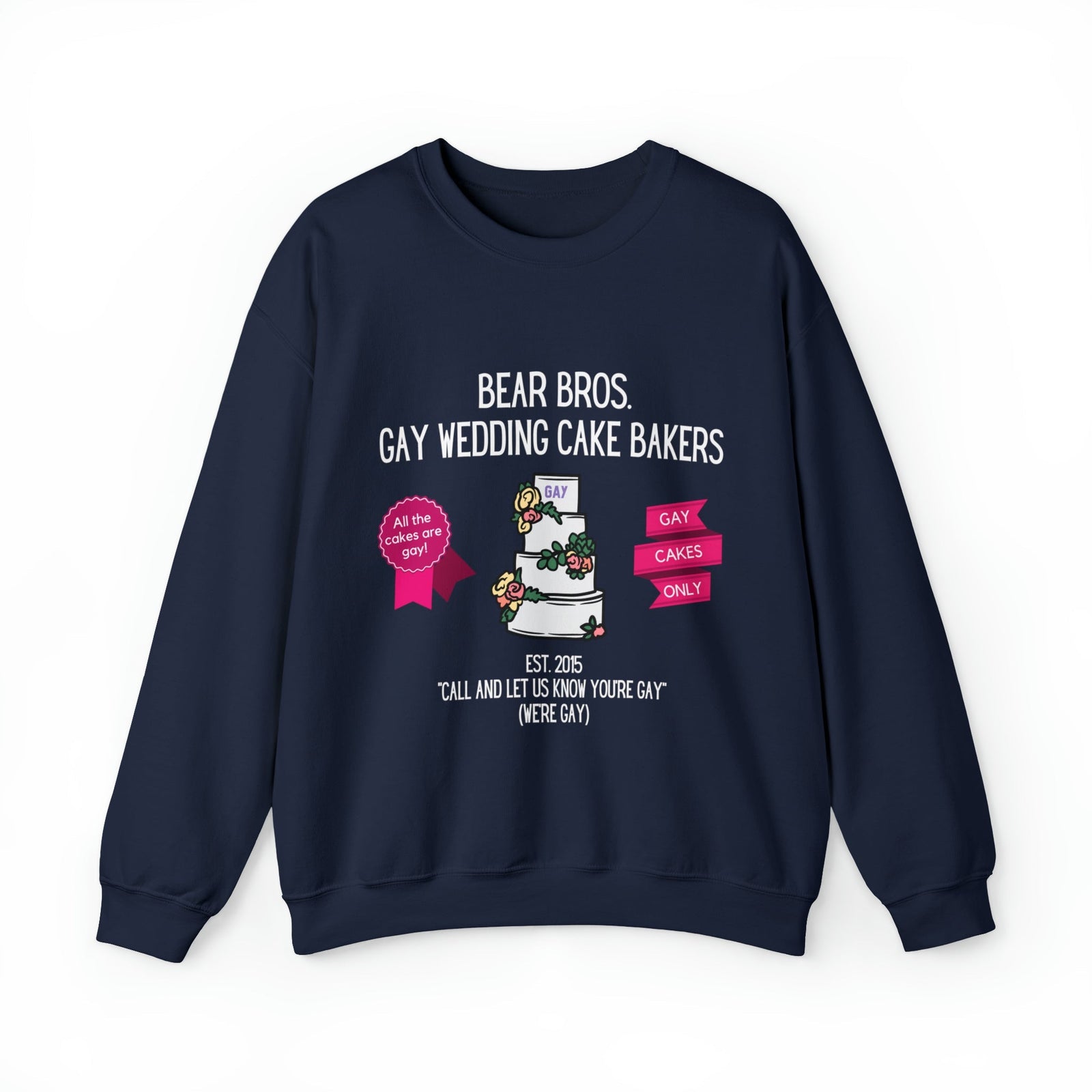 Bear Bros. Gay Wedding Cake Bakers Unisex Heavy Blend™ Crewneck Sweatshirt  Sizes SM-5XL | Plus Size Available