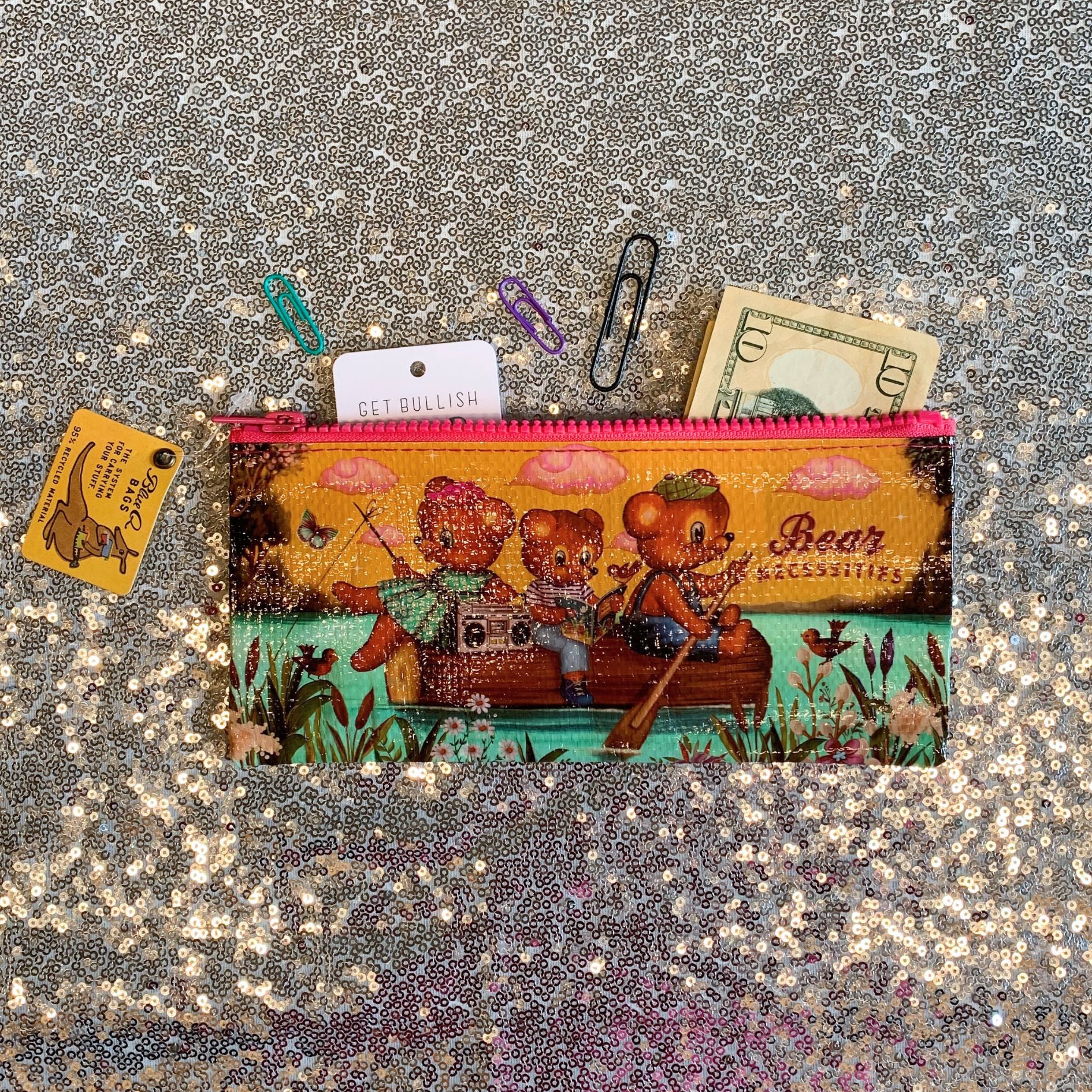 Bear Necessities Pencil Case | 4.25" x 8.5" | BlueQ at GetBullish