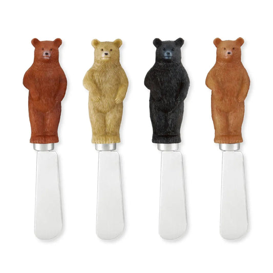 Bears Polyresin Cheese Spreader | 4-Piece Set Cheese Love Gift