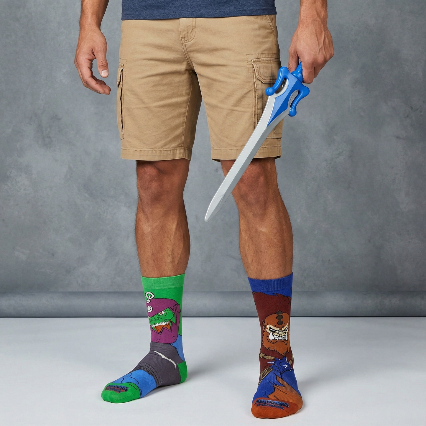 Beast Man Masters of the Universe Men's Socks | Colorful Mismatched Crew Socks