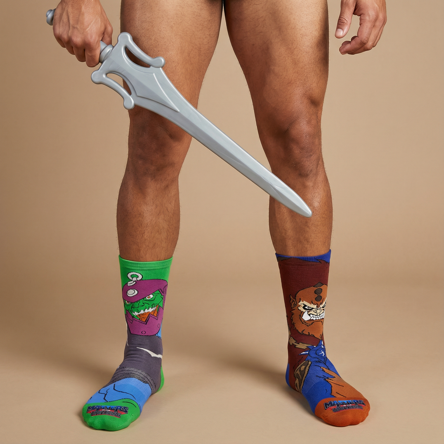 Beast Man Masters of the Universe Men's Socks | Colorful Mismatched Crew Socks