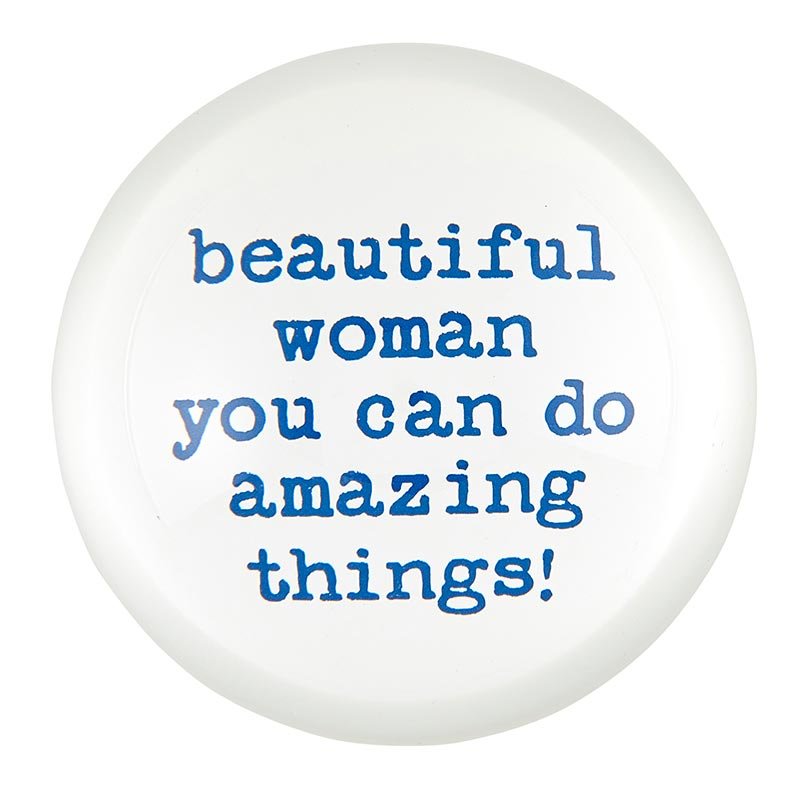 Beautiful Woman You Can Do Amazing Things Glass Dome Paperweight | In a Gift Box