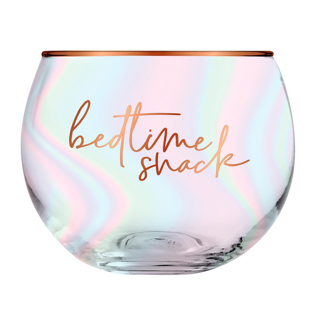 Bedtime Snack Roly Poly Glass | Iridescent Cocktail Wine Glass | 13oz
