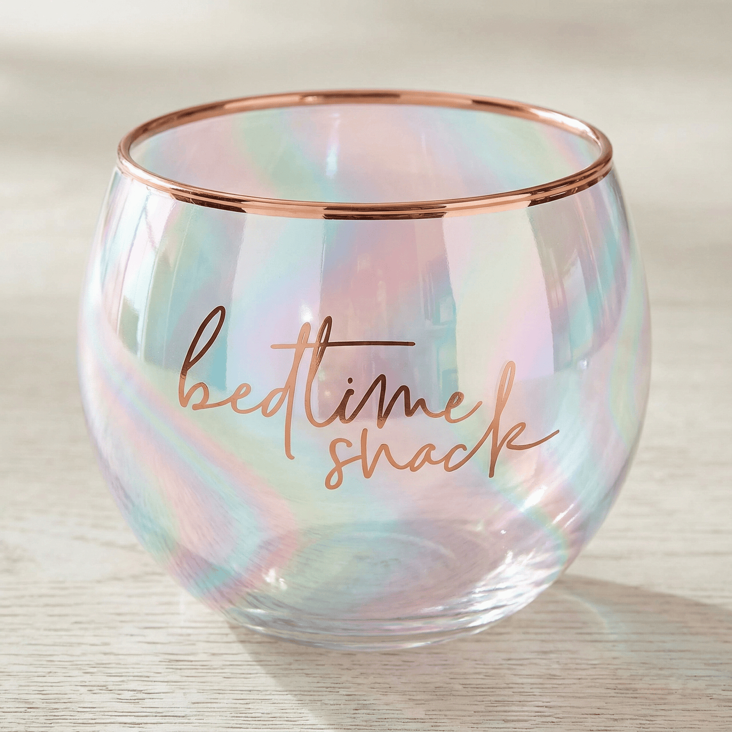 Bedtime Snack Roly Poly Glass | Iridescent Cocktail Wine Glass | 13oz