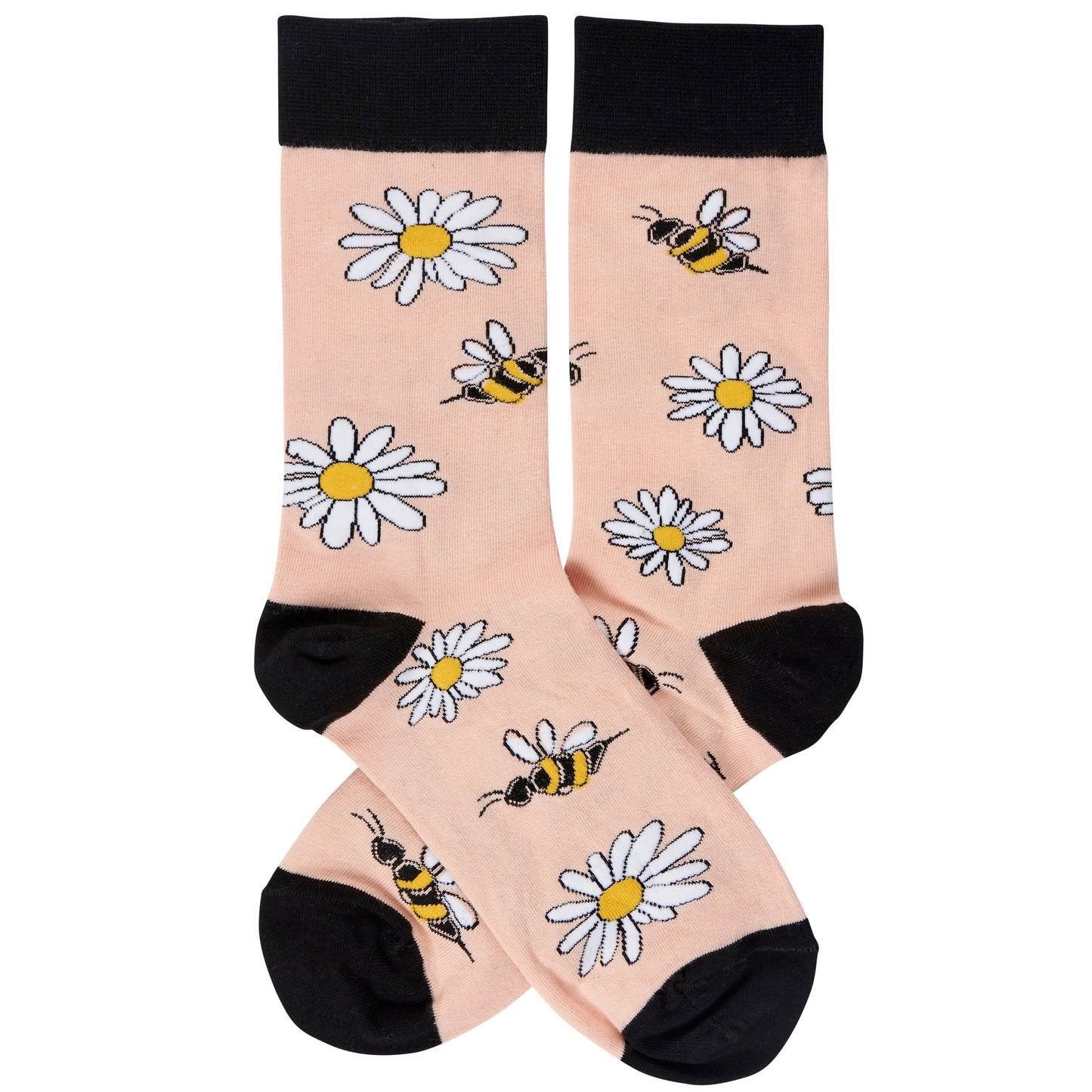 Bee And Daisy Socks in Peach