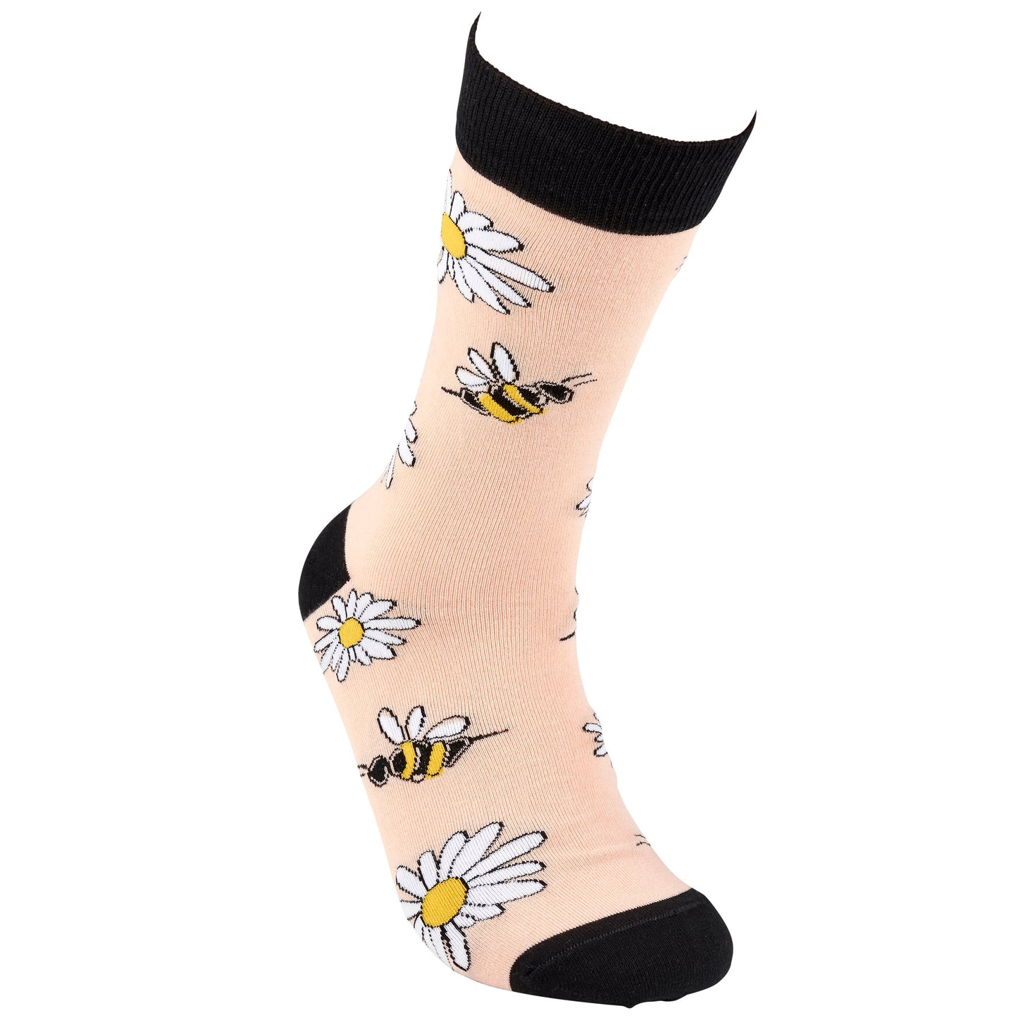 Bee And Daisy Socks in Peach