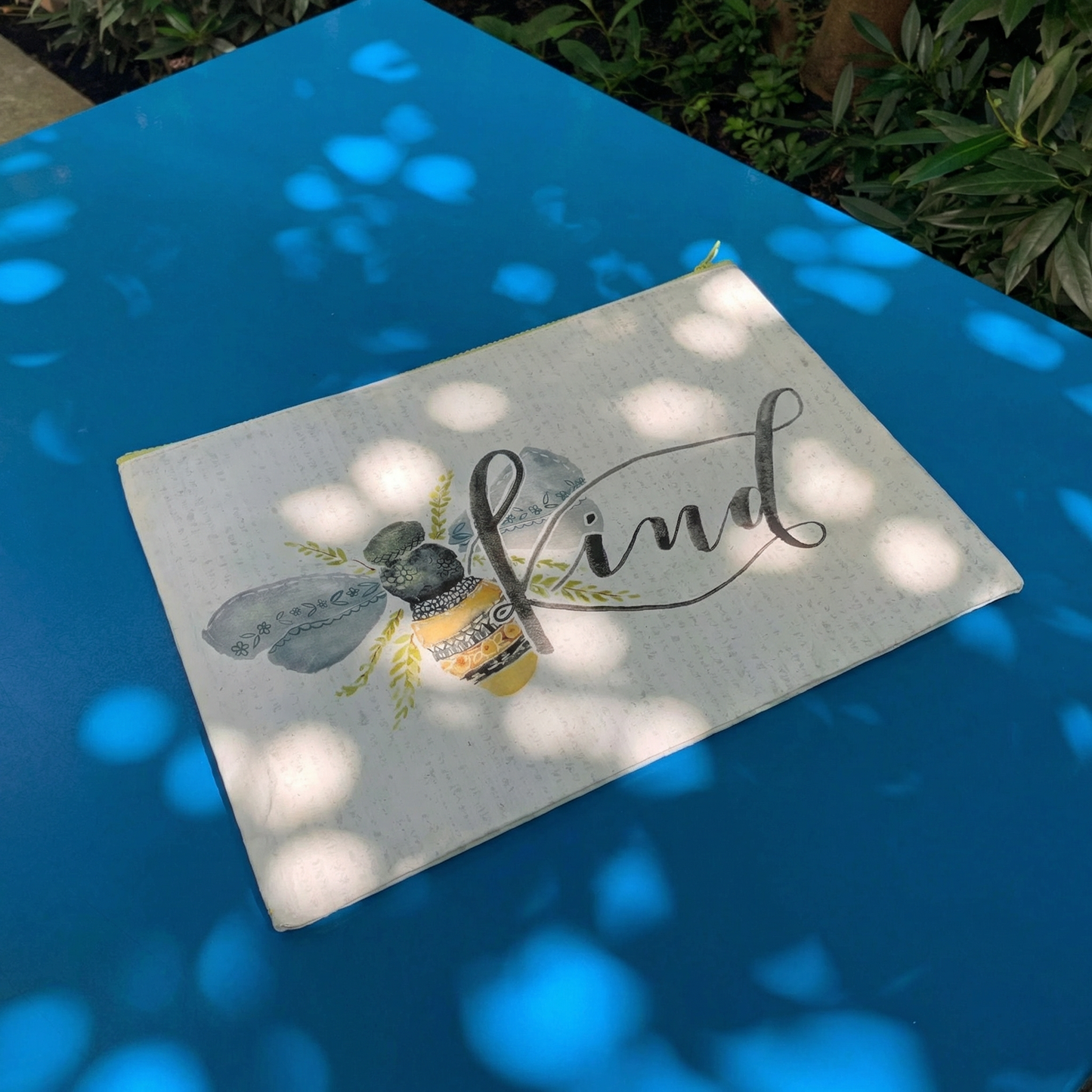 Bee Kind Zipper Folder | Recycled Bee Floral Letter Size Pouch