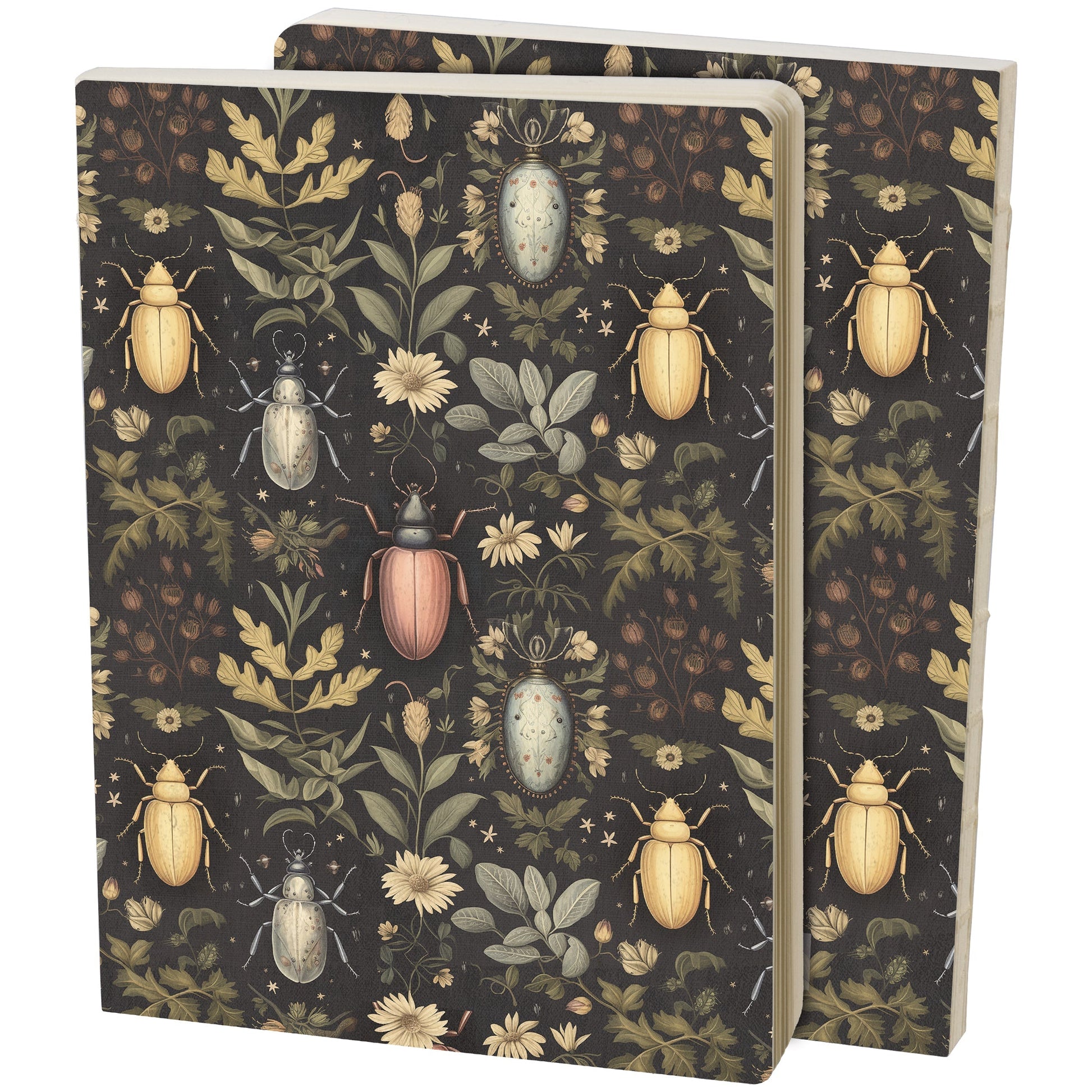 Beetles and Florals Journal | Double-Sided Notebook | 160 Lined Pages