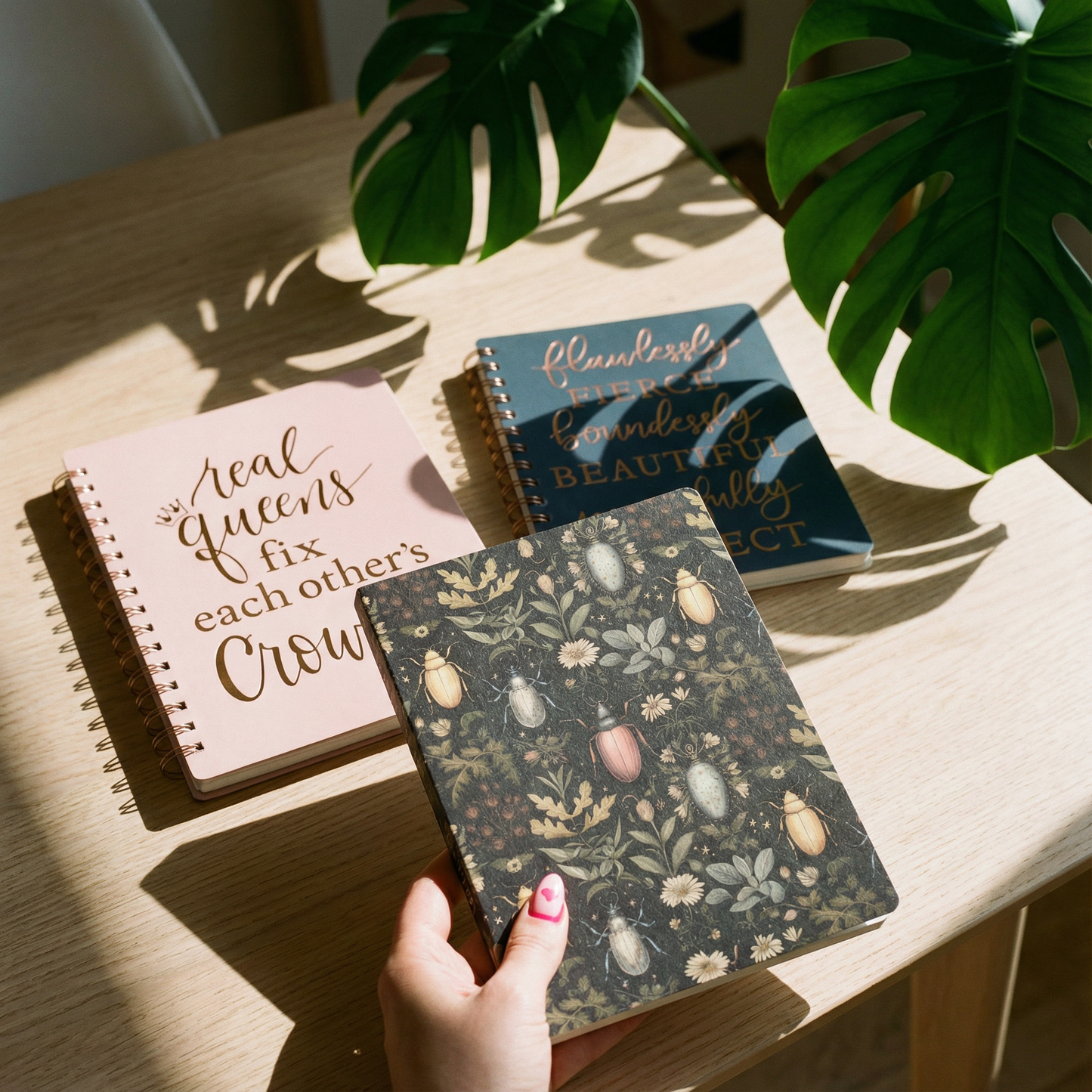 Beetles and Florals Journal | Double-Sided Notebook | 160 Lined Pages