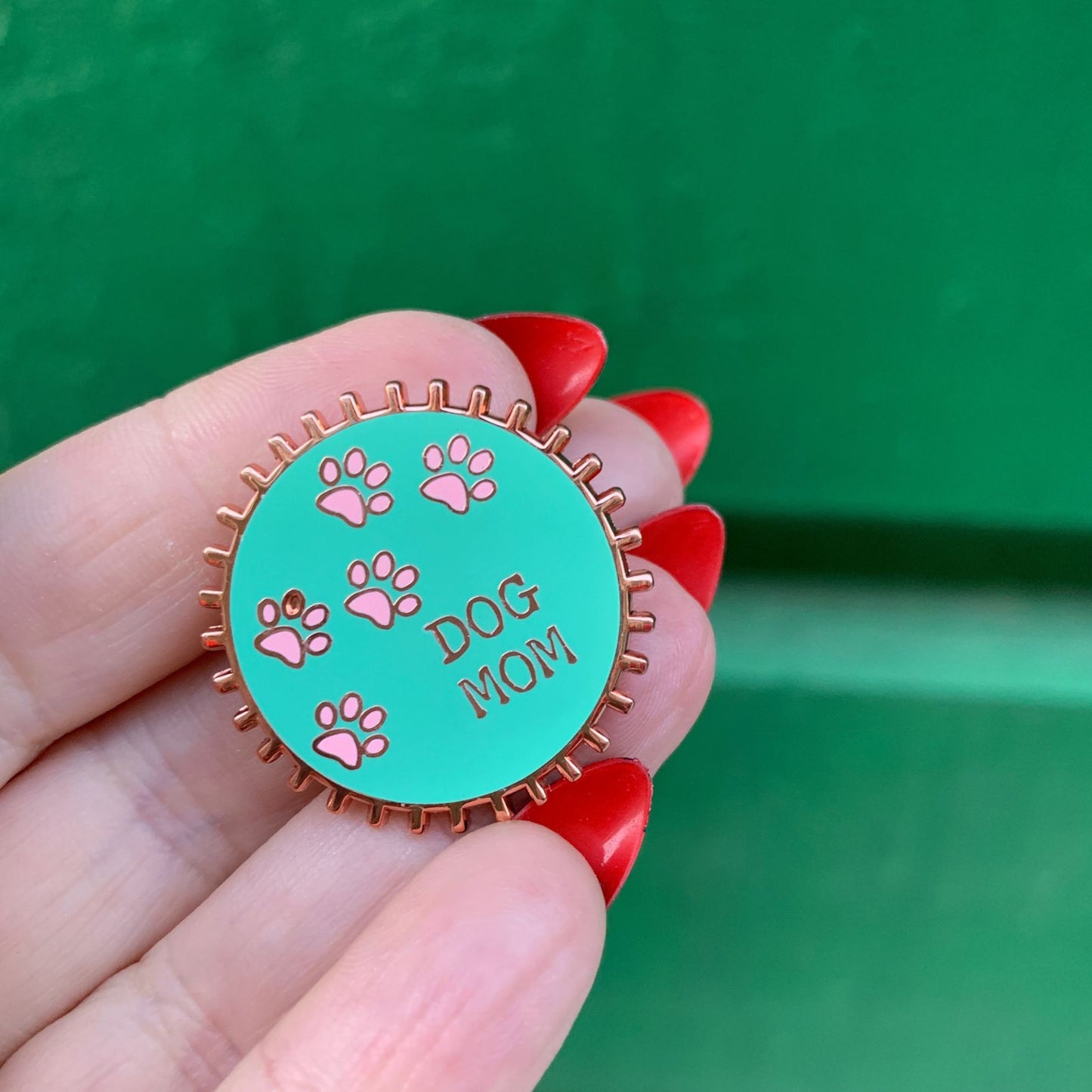 Being A Dog Mom is Ruff Bottlecap-Style Enamel Pin