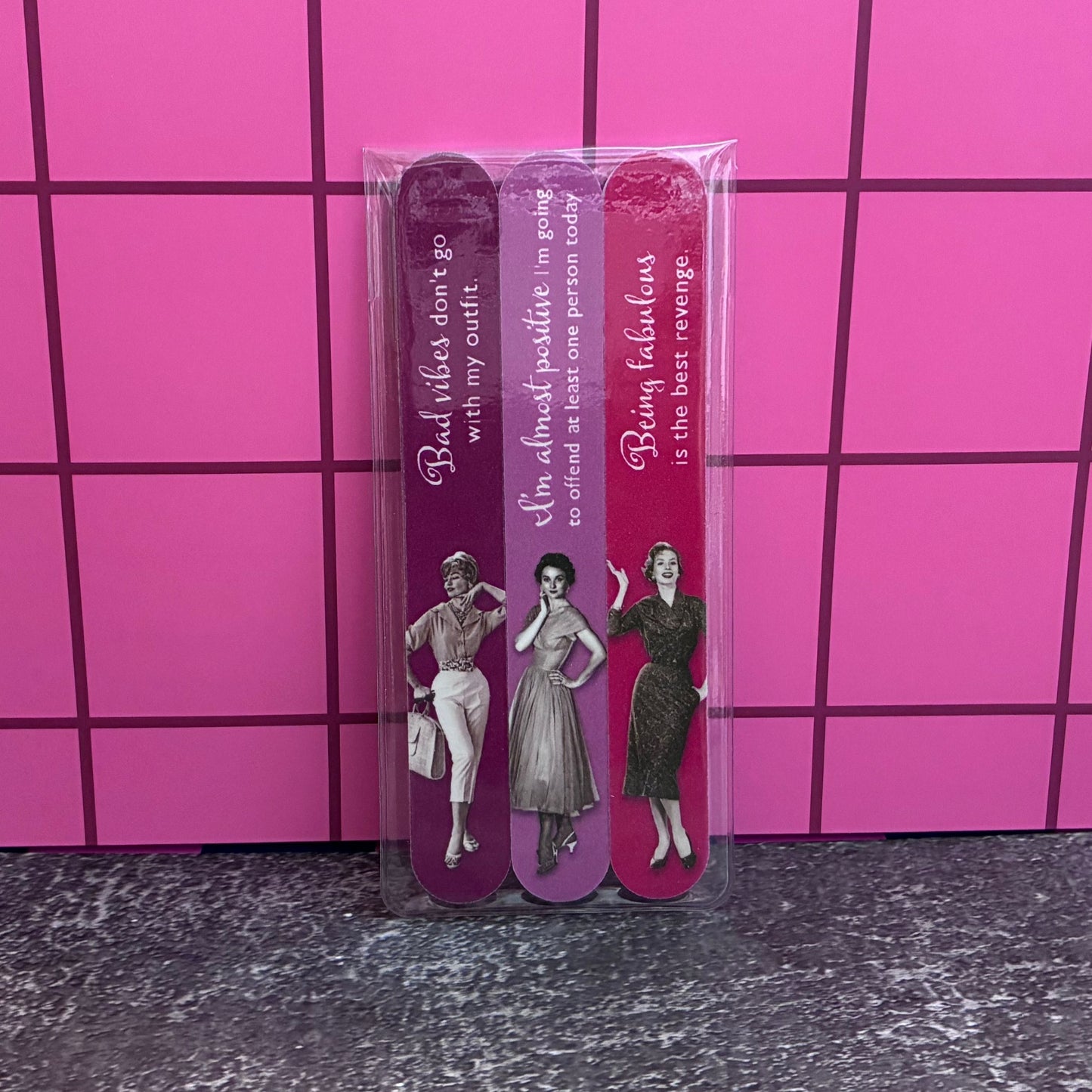 Being Fabulous is the Best Revenge 3-Pack Funny Vintage Style Emery Boards SME19