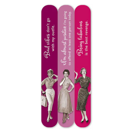 Being Fabulous is the Best Revenge 3-Pack Funny Vintage Style Emery Boards SME19