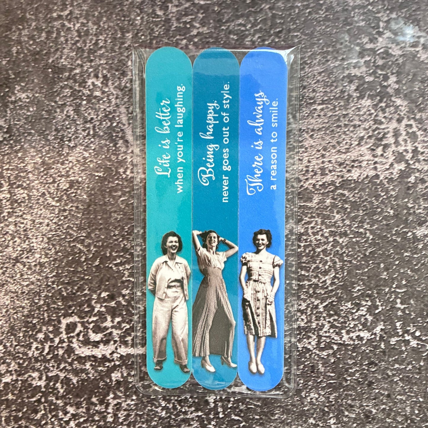 Being Happy Emery Boards Set of 3 Vintage-Inspired Nail Files SME21