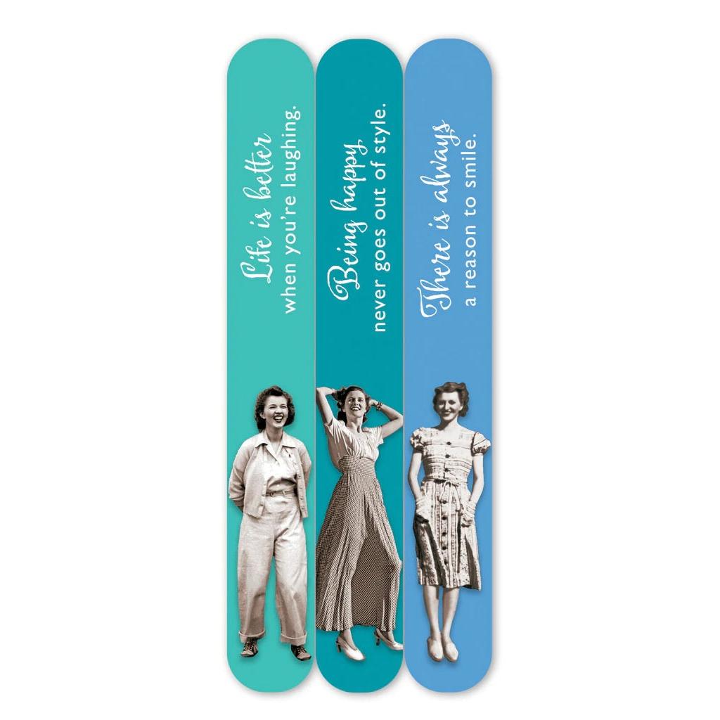 Being Happy Emery Boards Set of 3 Vintage-Inspired Nail Files SME21