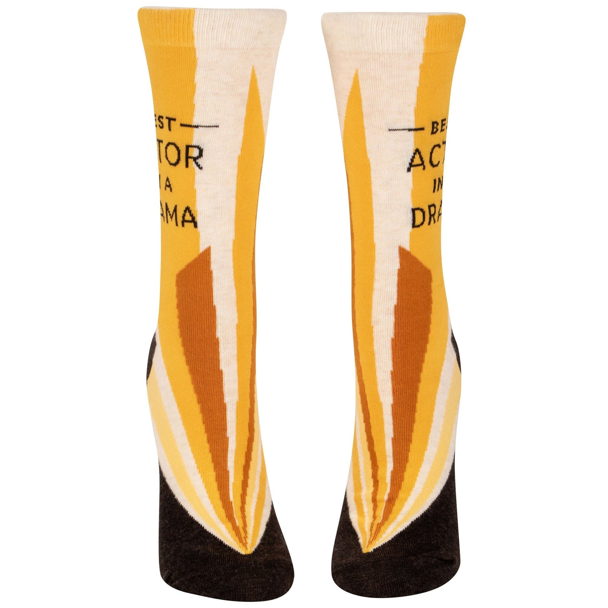 Best Actor in a Drama Women's Crew Socks in Yellow | BlueQ at GetBullish