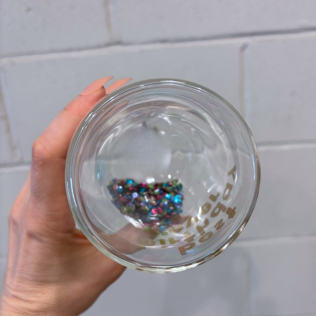 Best Birthday Ever Confetti Cup! Double-Wall Stemless Party Glass With Sequins Inside