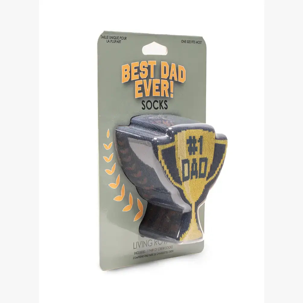 Best Dad Ever #1 Dad Trophy Crew Socks | 3D Packaged-Living Royal-The Bullish Store