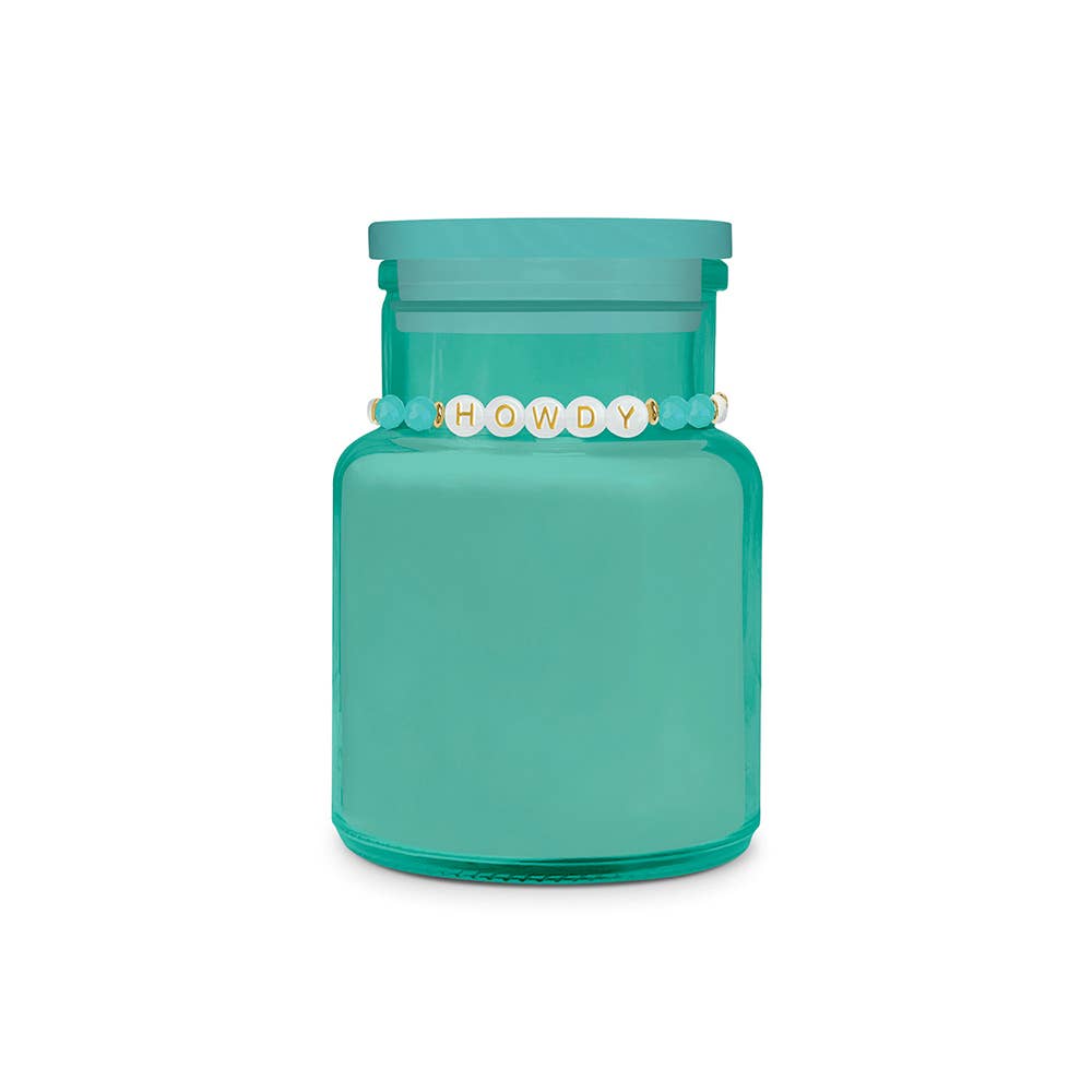 Golden Howdy Candle & Bracelet Set | Scented Candle & Beaded Bracelet Giftable Set