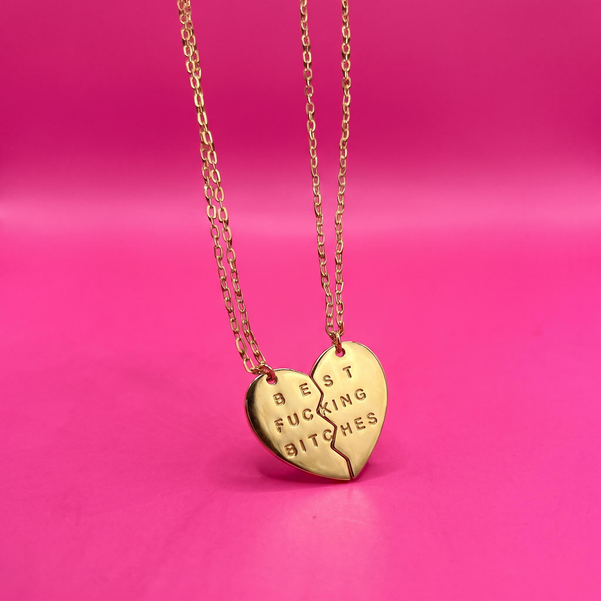 Best Fucking Bitches Set of 2 Best Friends Necklaces in Silver or Gold