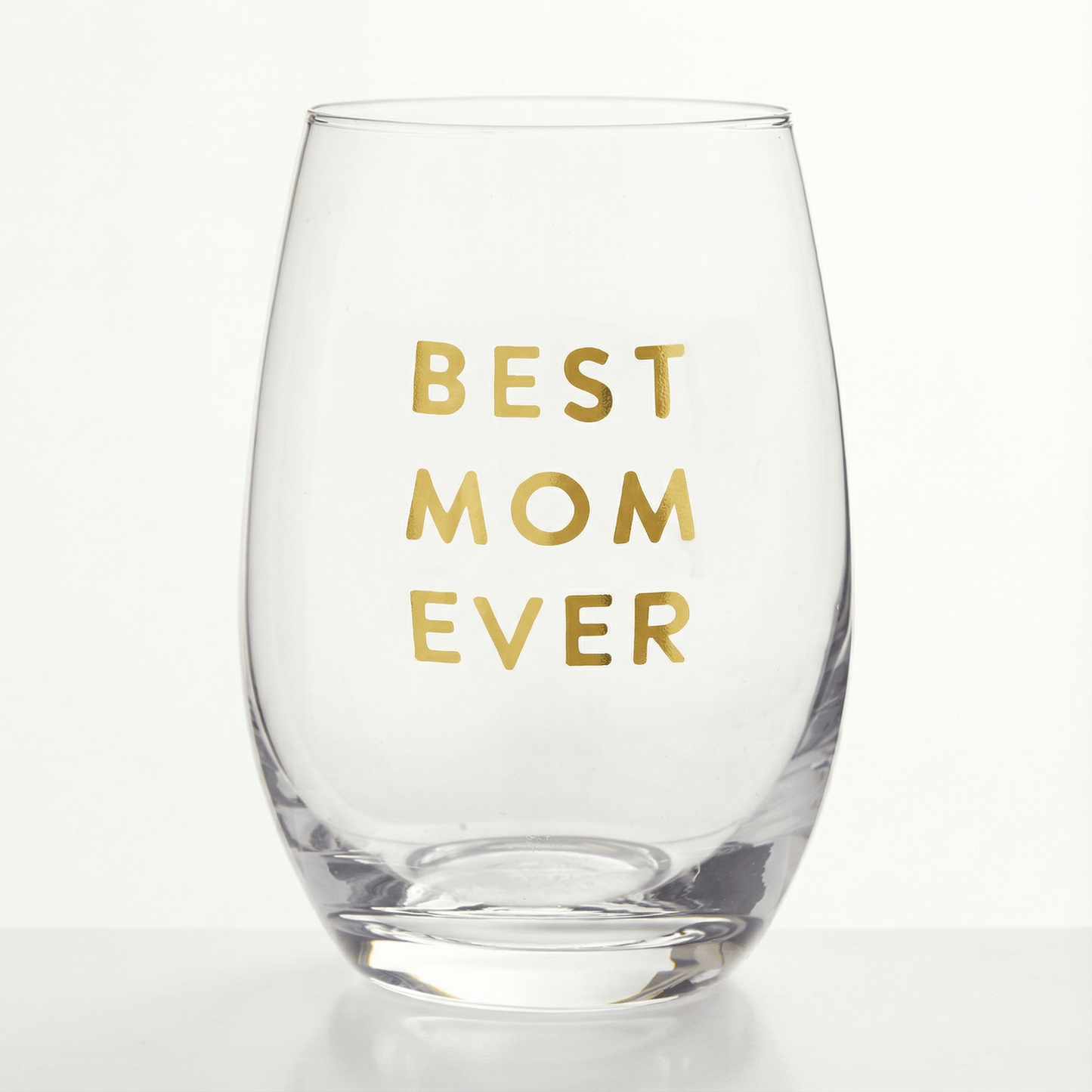 Best Mom Ever Stemless Wine Glass | Crystal Clear Drinkware Gift For Mother's Day | 17 oz