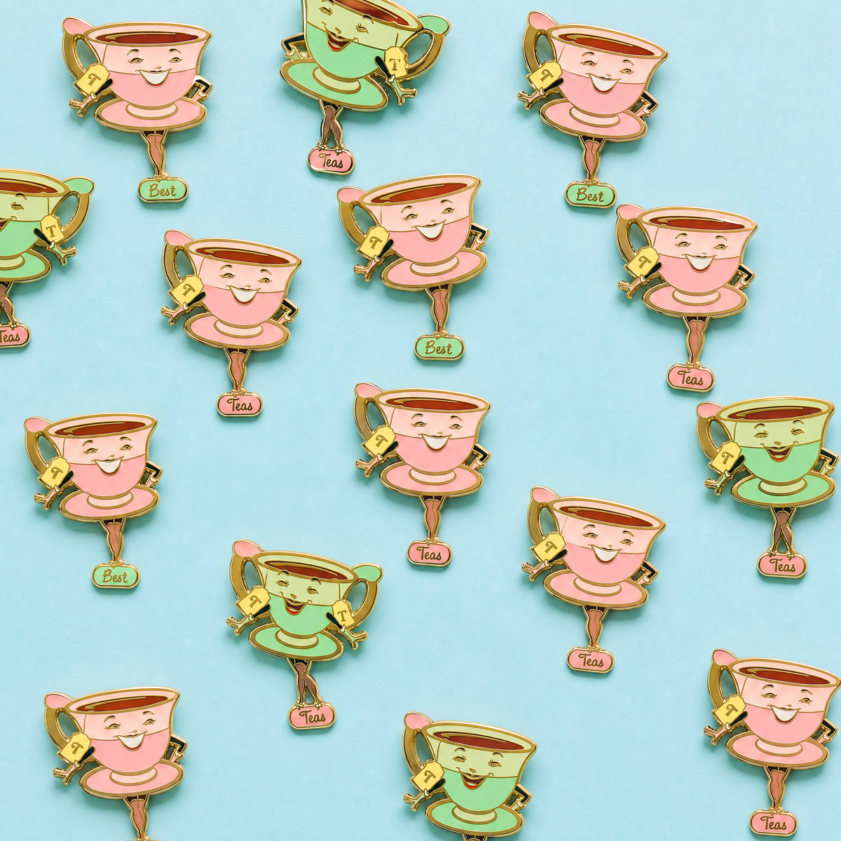 Best Teas Hard Enamel Pin Set of 2 | Gold-Plated Teacups-Kitschy Delish-The Bullish Store