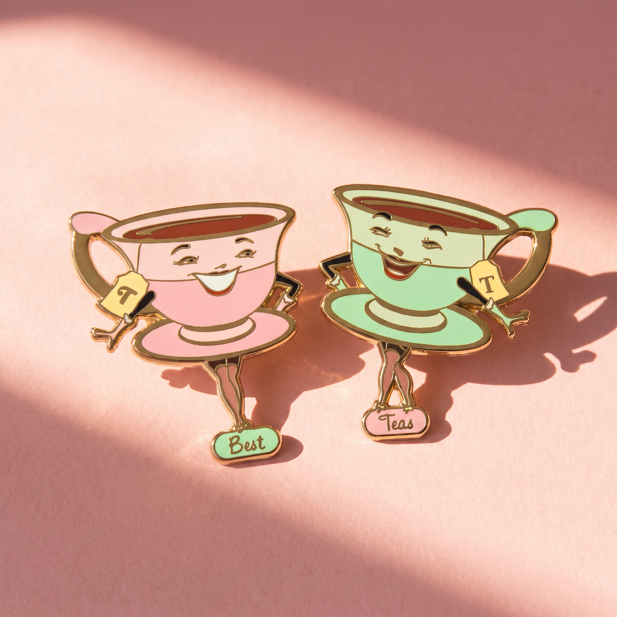Best Teas Hard Enamel Pin Set of 2 | Gold-Plated Teacups-Kitschy Delish-The Bullish Store
