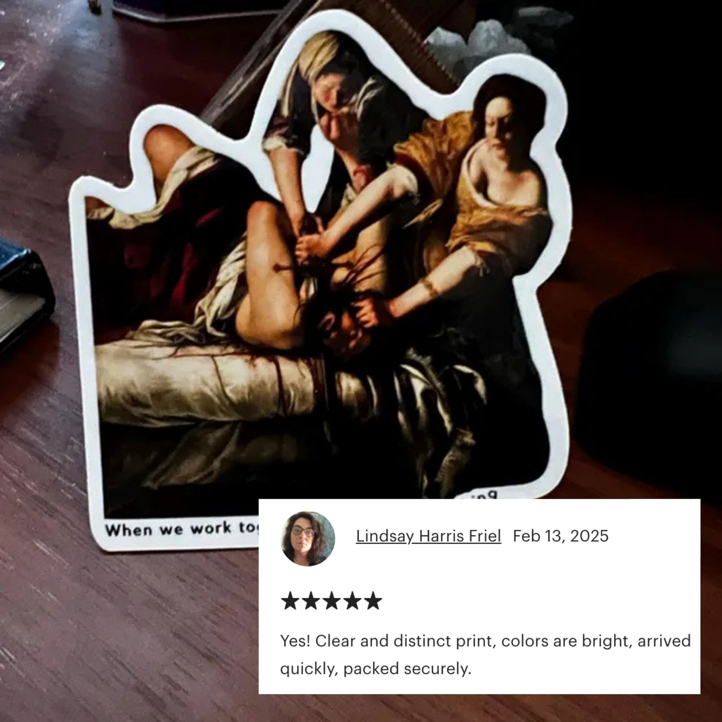 Besties Doing a Nice Beheading! Judith Slaying Holofernes Sticker | Vinyl Die Cut Decal Artemisia Gentileschi Painting