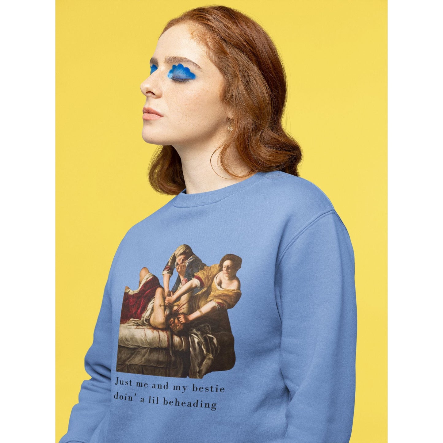 Besties Doing a Nice Beheading! Judith Slaying Holofernes Unisex Heavy Blend™ Crewneck Sweatshirt (Sizes S-5X)