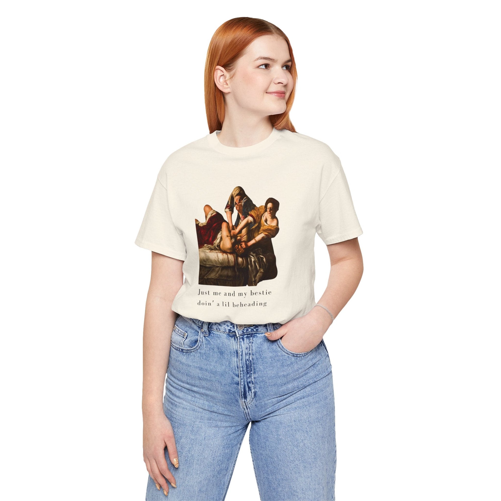 Besties Doing a Nice Beheading! Judith Slaying Holofernes Unisex Jersey Short Sleeve Tee