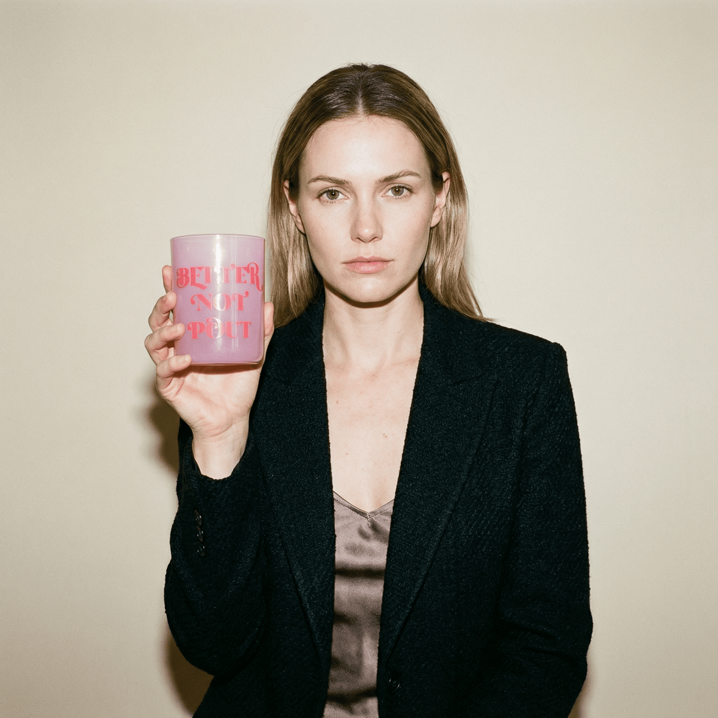 Better Not Pout Glass in Tinted Pink | Classic Old Fashion Holiday Drinkware | 12 oz