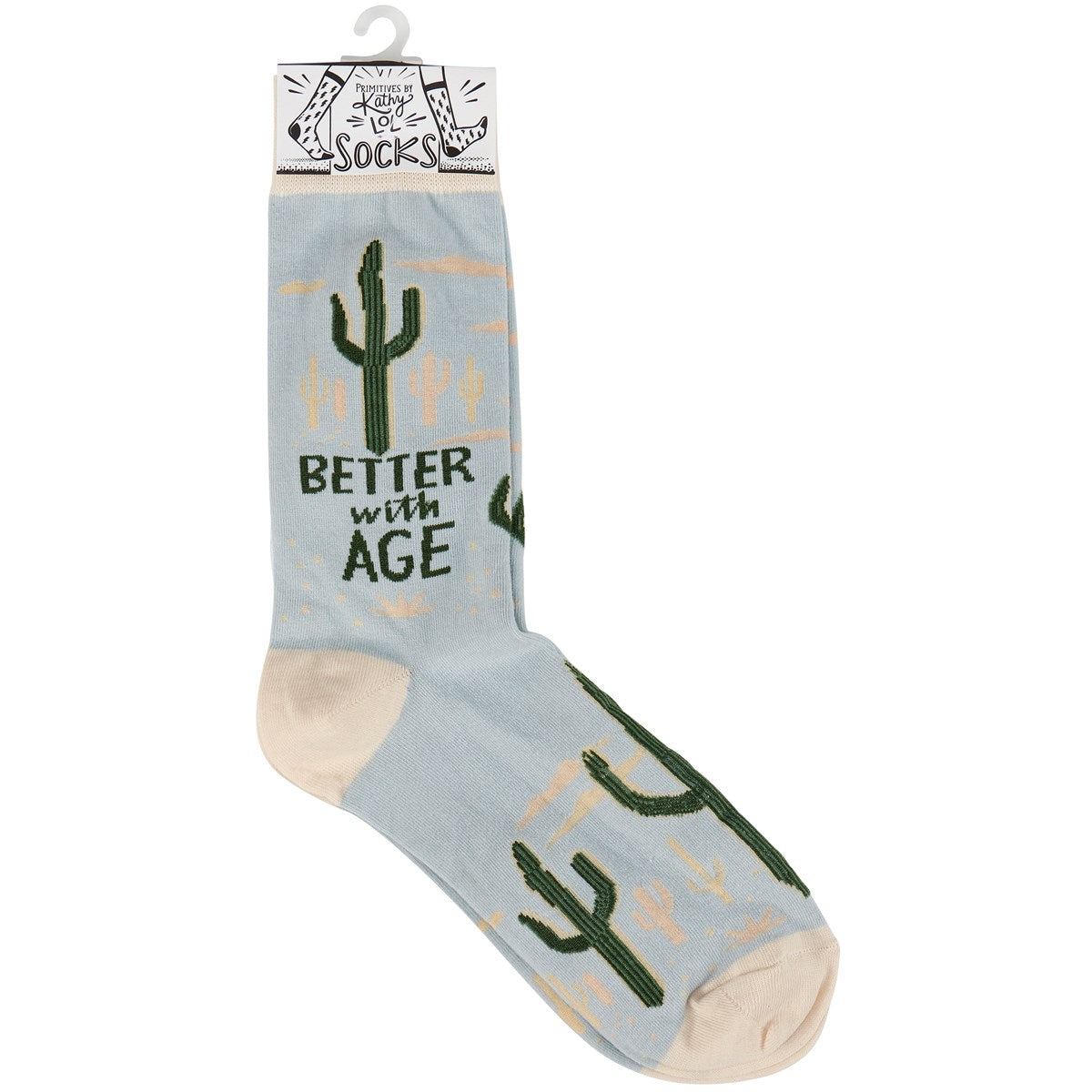 Better With Age Socks | Cactus Plants Illustration