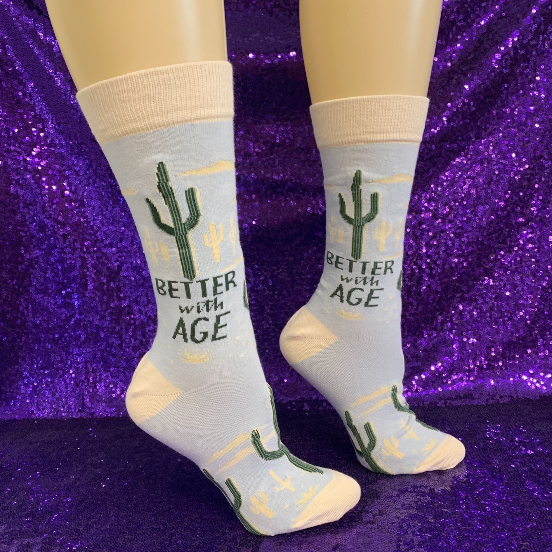 Better With Age Socks | Cactus Plants Illustration