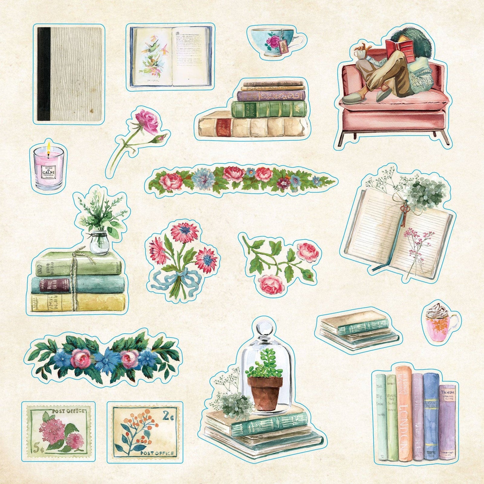 Bibliophilia Ephemera Sticker Book | An Enchanting Book Lovers' Sticker Book | Over 780 Decals