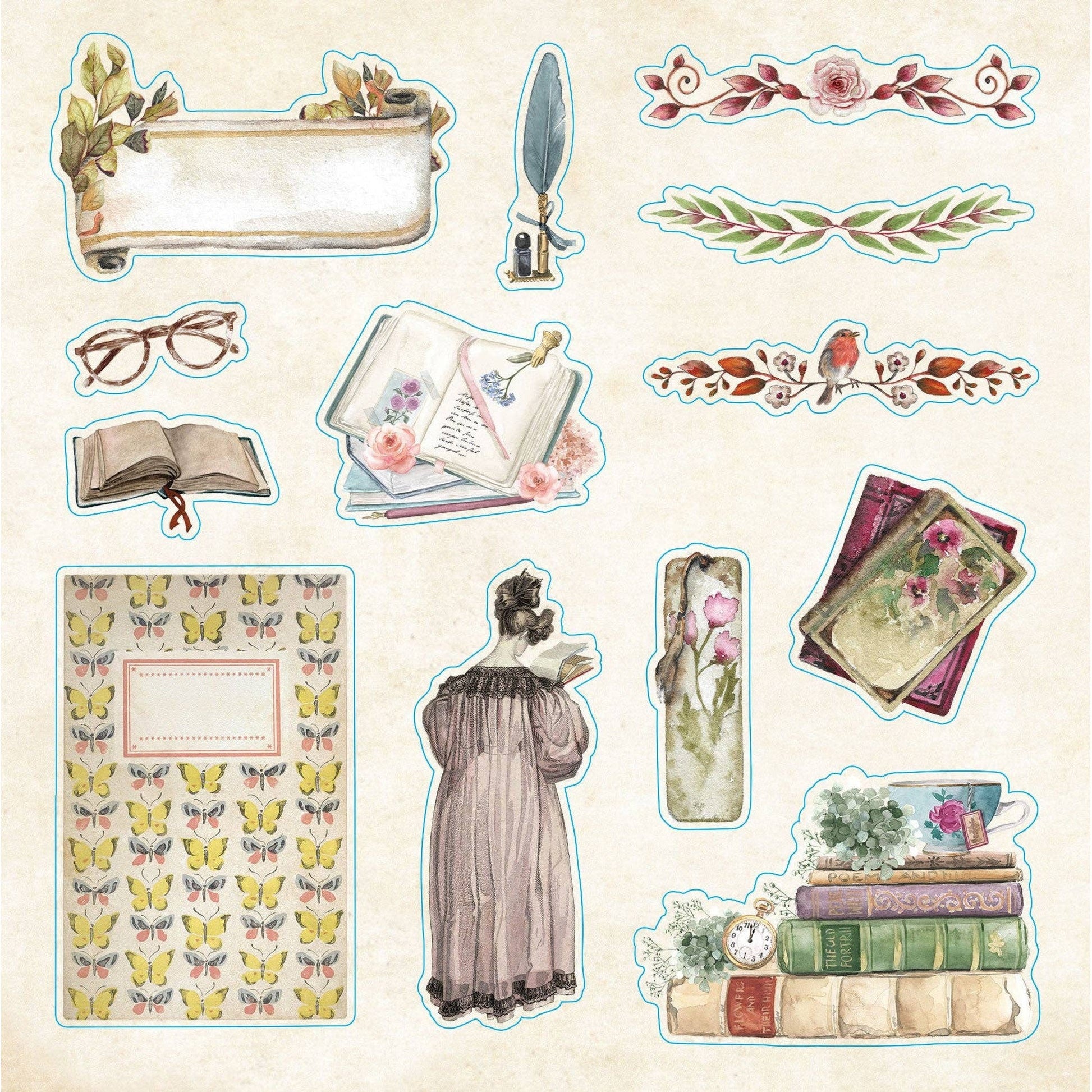 Bibliophilia Ephemera Sticker Book | An Enchanting Book Lovers' Sticker Book | Over 780 Decals