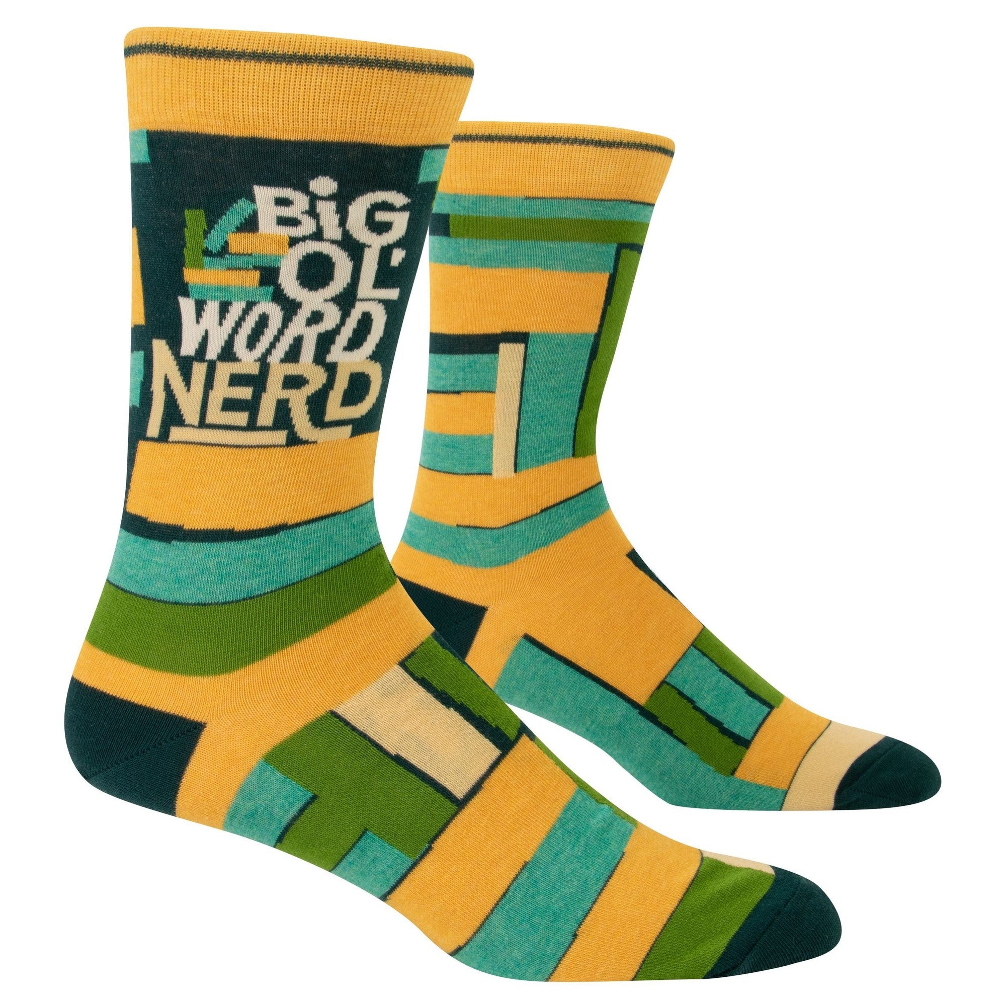 Big Ol' Word Nerd Men's Crew Socks, Hipster/Nerdy/Geeky