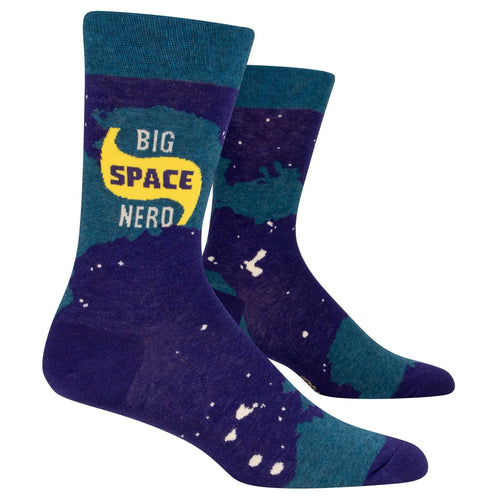 Big Space Nerd Men's Crew Socks | Funny Novelty Socks | BlueQ at GetBullish